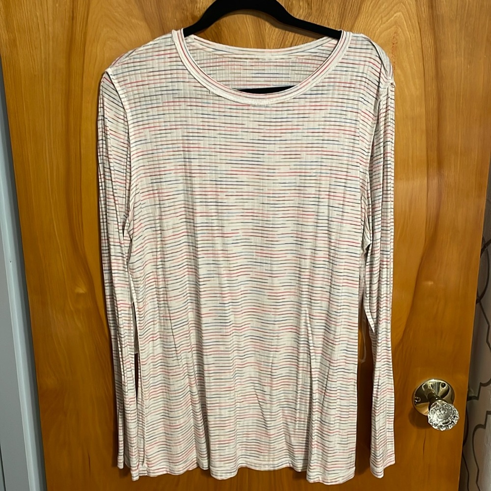 Multi color striped long sleeve shirt. Lane Bryant. Size 14/16. Gently worn.